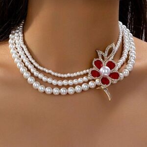 Flower statement necklace Q282